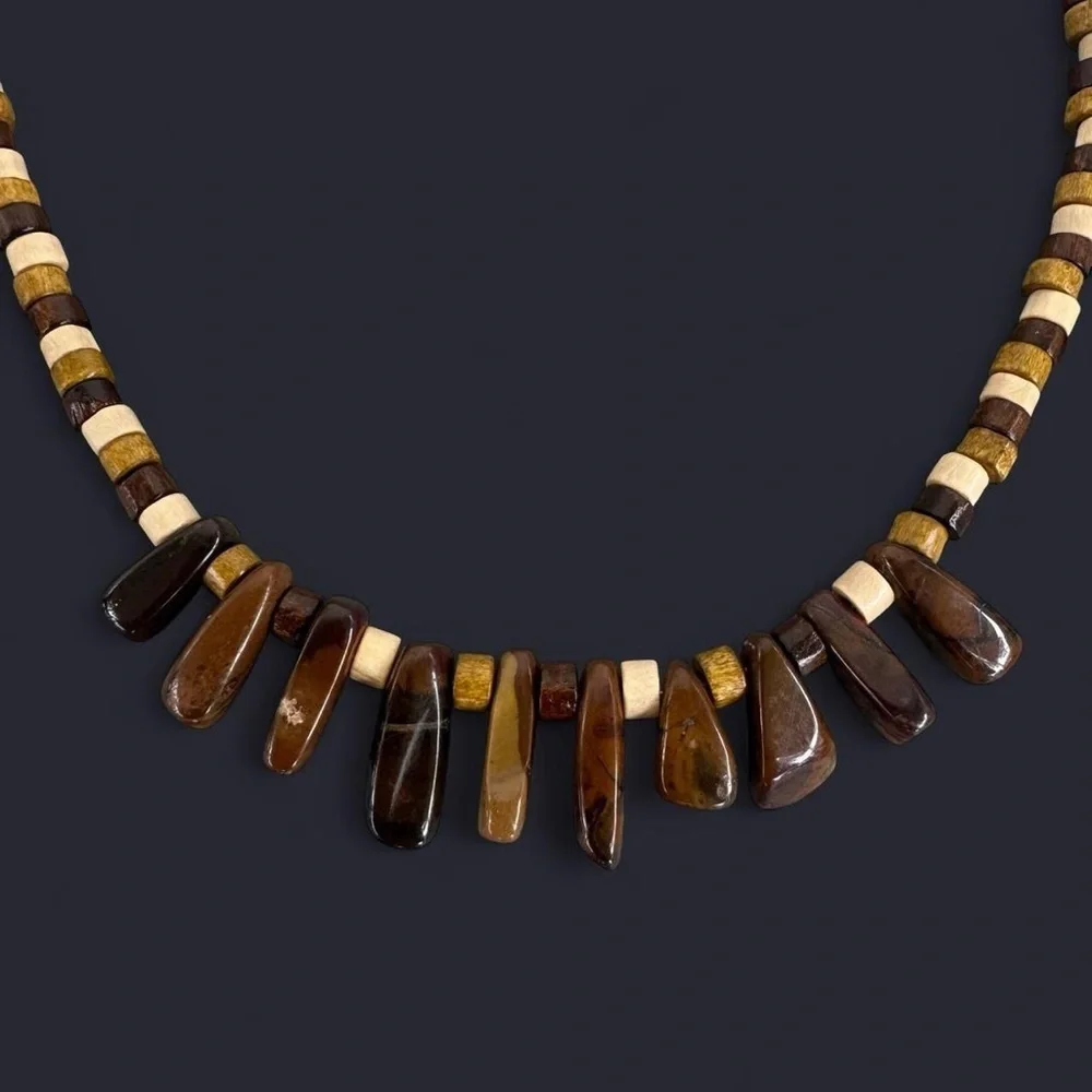 Stones & Wood Beads Necklace